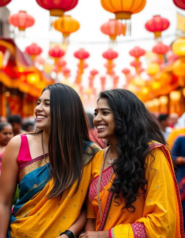 Latest trends in festival clothing for women featuring vibrant colors, ethnic patterns, and modern designs